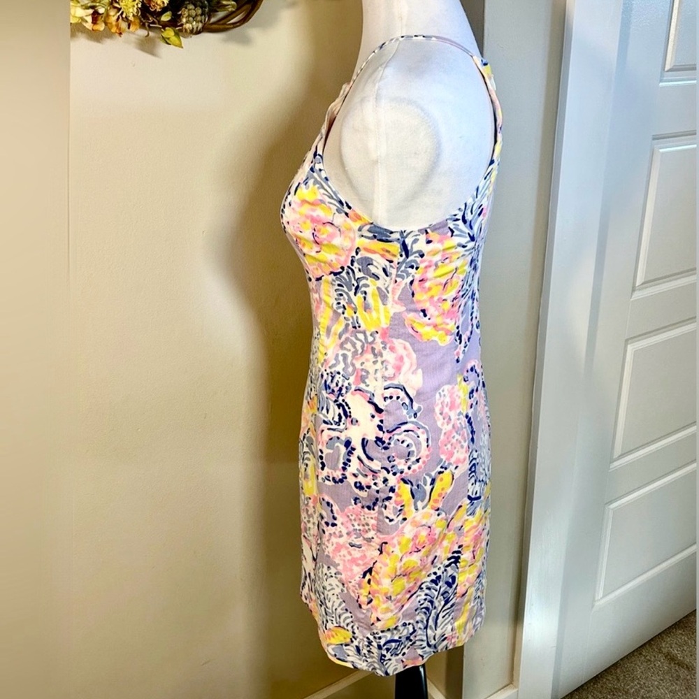 LILLY PULITZER So Snappy Pearl Shift Dress Lilac Verbena Crochet Bodice Sz 0💛 - Picture 6 of 9
